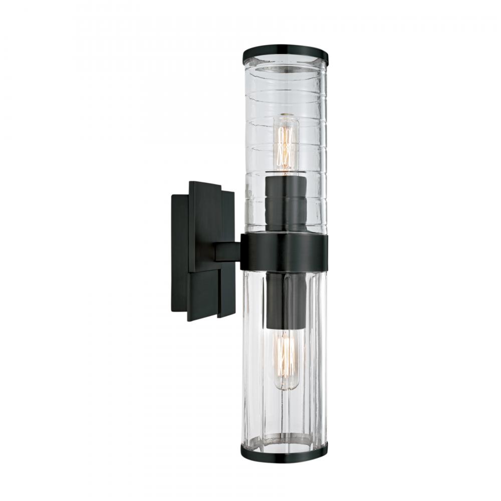 Stripe 15.25'' High 2-Light Sconce - Matte Black