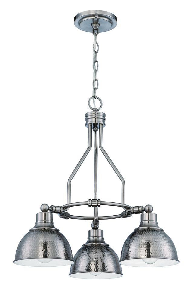 Timarron 3 Light Down Chandelier in Antique Nickel