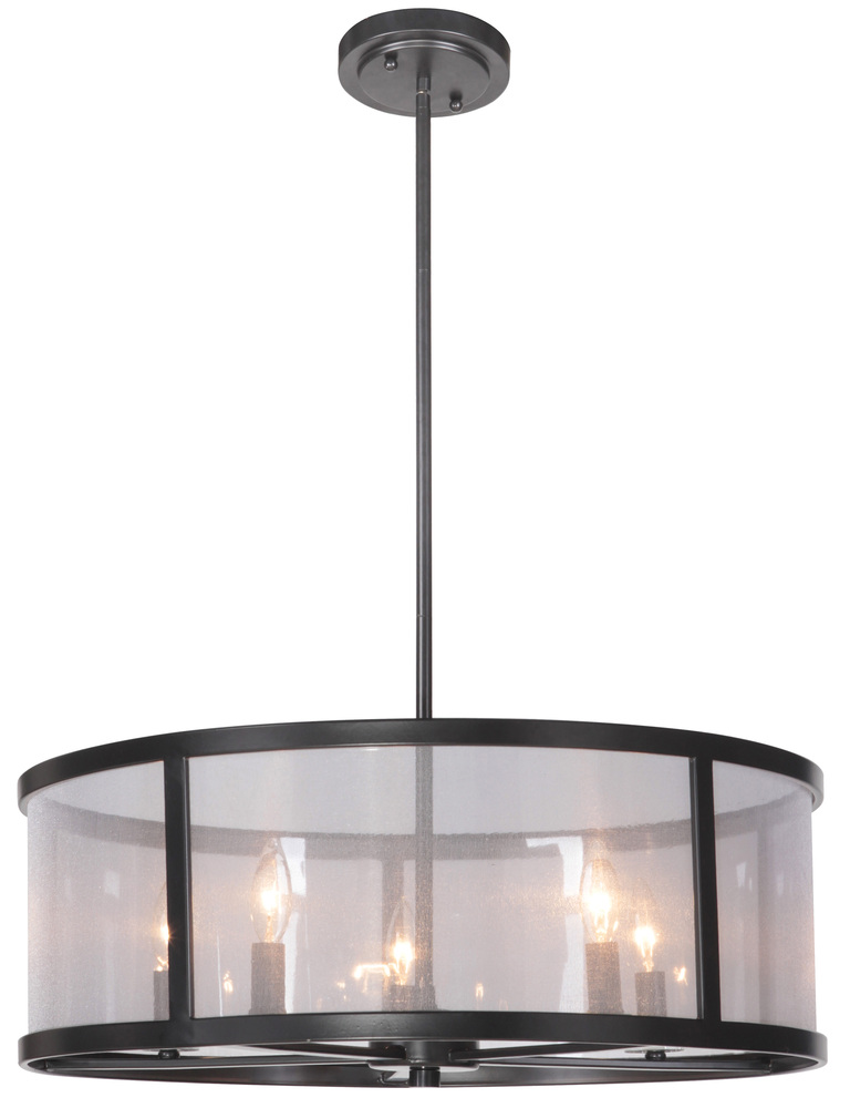 Danbury 5 Light Pendant in Matte Black