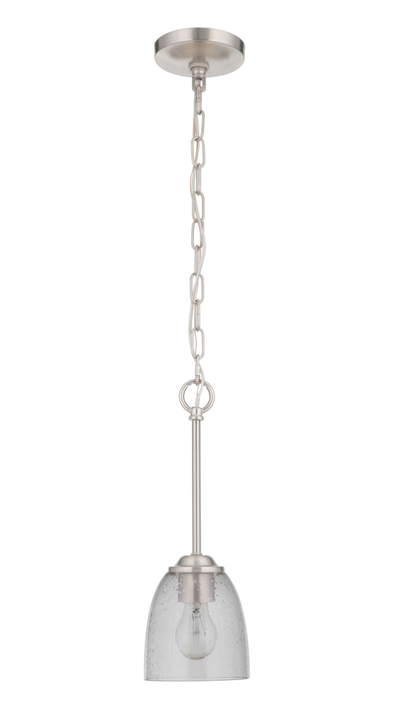 Serene 1 Light Mini Pendant in Brushed Polished Nickel