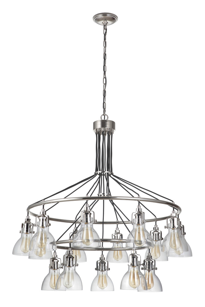 State House 15 Light Chandelier in Polished Nickel