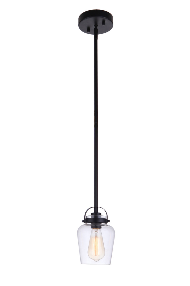 Trystan 1 Light Mini Pendant in Flat Black