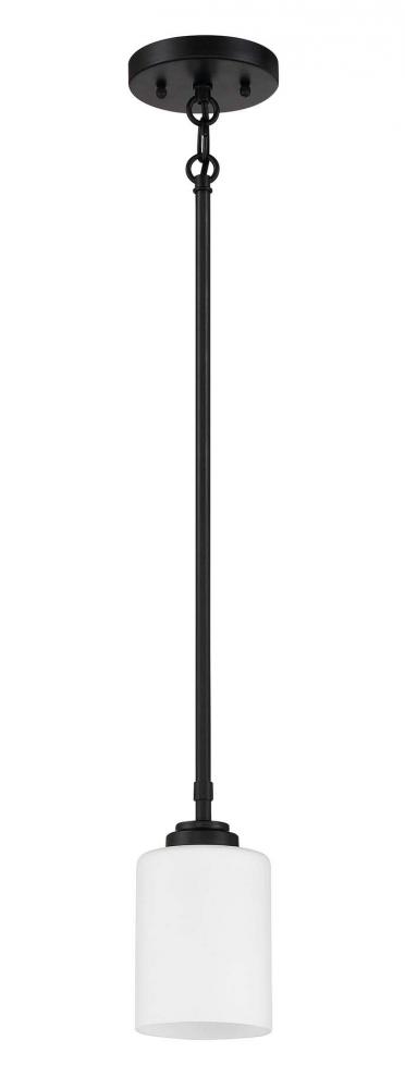 Stowe 1 Light Mini Pendant in Flat Black