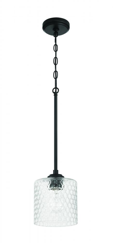 Claire 1 Light Mini Pendant in Flat Black