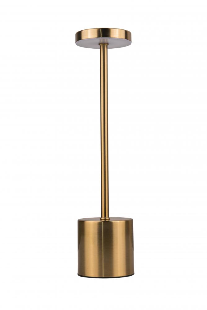 Curtis 1 Light LED Rechargeable Lamp in Brass