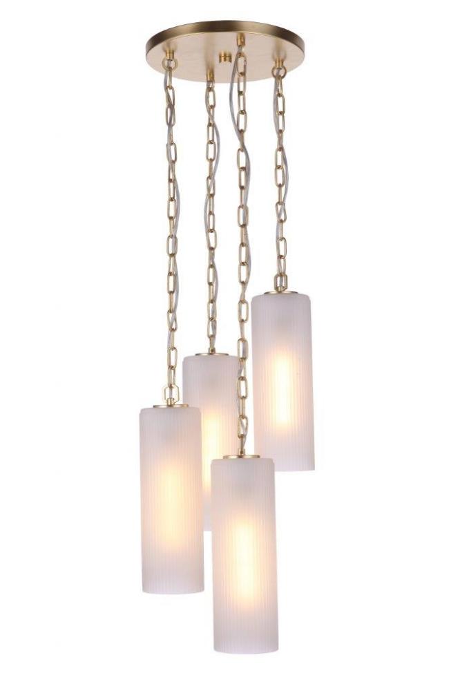 Myos 4 Light Pendant in Sunset Gold