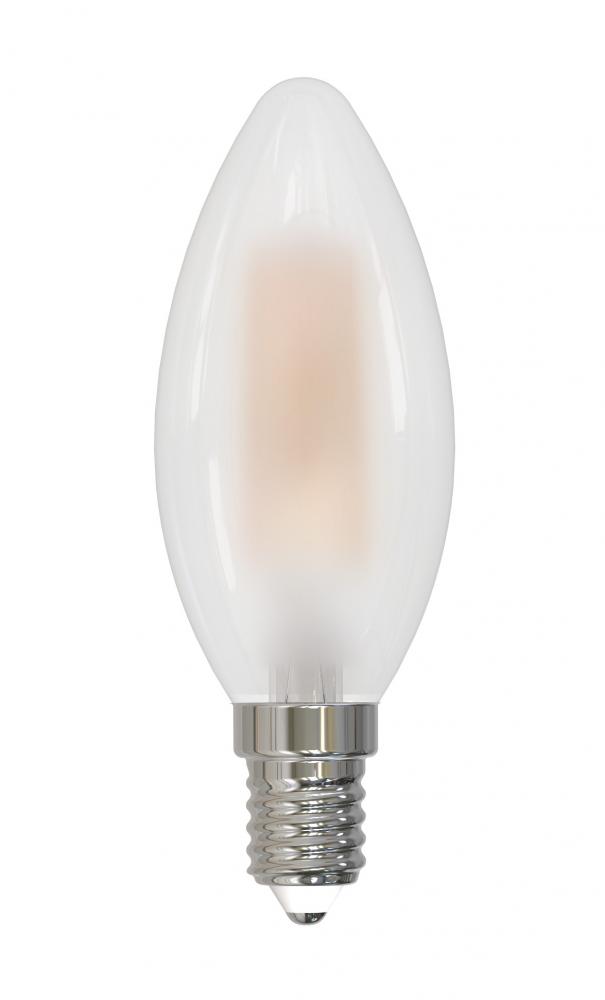 3.74" M.O.L. Frost LED C11, E12, 2.5W, Dimmable, 3000K