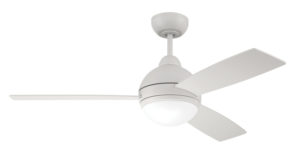 Keen 48" 3-Blade Ceiling Fan in White w/ Red,Blue,Green/White Blades; Light Kit Included (option