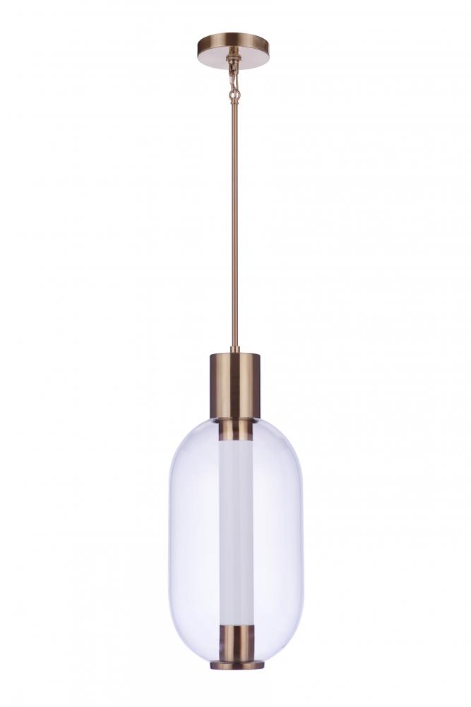 Holmes 1 Light LED Pendant in Satin Brass