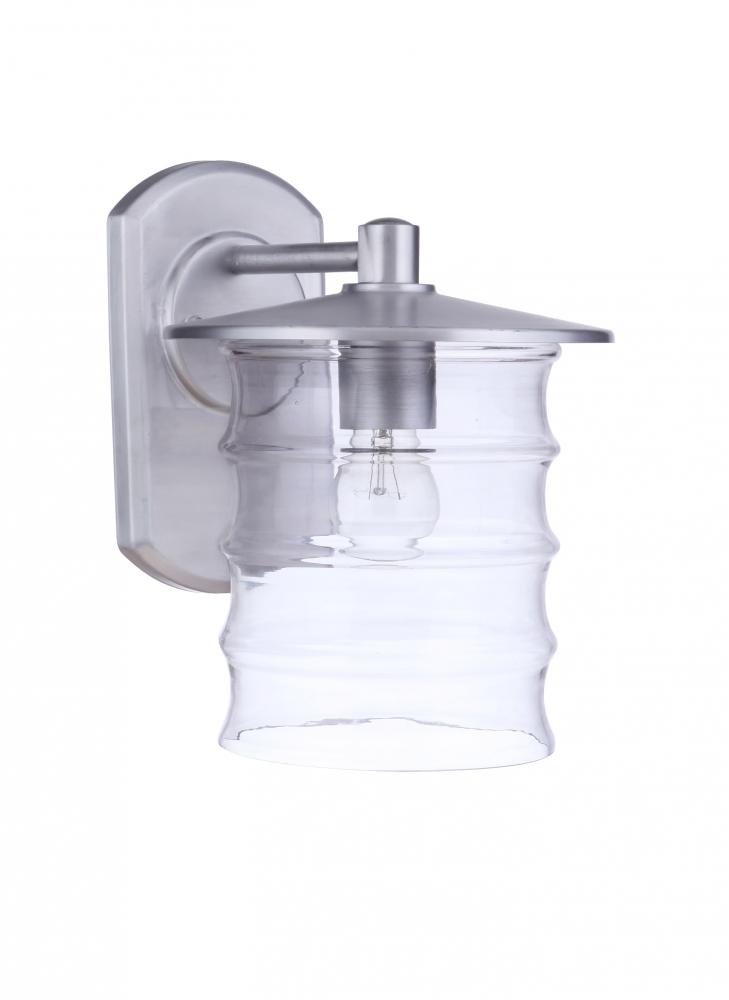 Canon 1 Light Large Outdoor Wall Lantern in Satin Aluminum