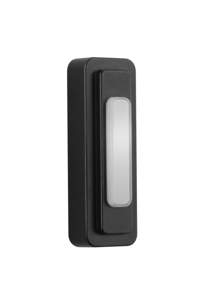 Surface Mount LED Lighted Push Button, Tiered in Flat Black