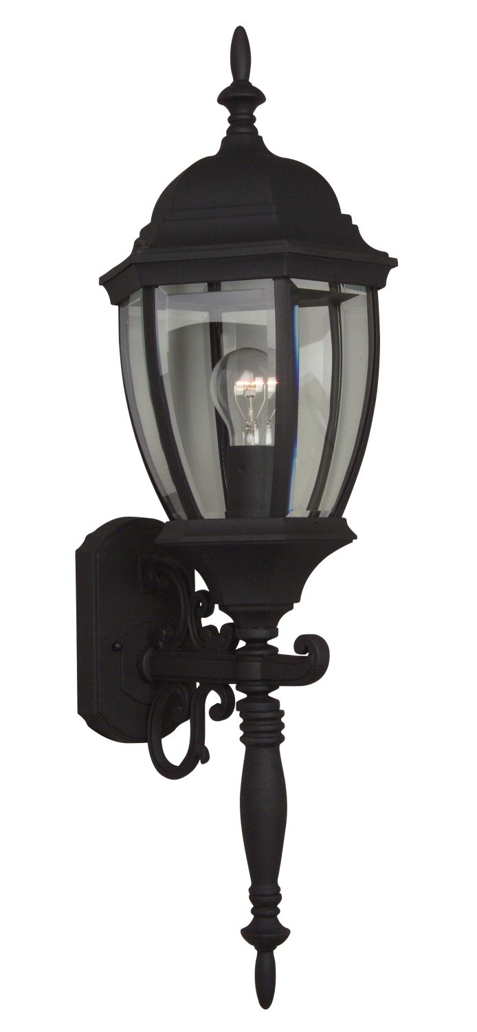 Bent Glass Cast 1 Light Medium Outdoor Wall Lantern in Textured Black