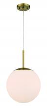 Craftmade 56892-SB-WG - Gaze 1 Light 12" Pendant in Satin Brass (White Glass)