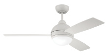 Craftmade KNE48W3 - Keen 48" 3-Blade Ceiling Fan in White w/ Red,Blue,Green/White Blades; Light Kit Included (option