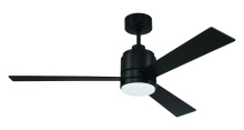 Craftmade MCY42FB3 - McCoy 42" 3-Blade Ceiling Fan in Flat Black w/ Flat Black Blades; Light Kit Included (optional)