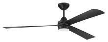 Craftmade STL60FB3-NWF - Sterling 60" 3-Blade Indoor/Outdoor (Wet) Ceiling Fan in Flat Black w/ Flat black Blades